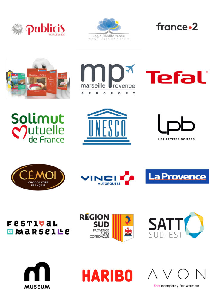 les différents partenaire de l'agence de communication à Marseille NOKO PRODUCTION